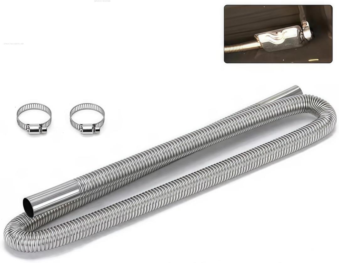 1In x 98.4In Stainless Steel Exhaust Hose, Flexible Diesel Heater Exhaust Pipe for Parking Air Heater, Generator & Fuel Tank Vent