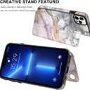 LETO for iPhone 13 Pro Max Case,Luxury Flip Folio Leather Wallet Cover with Fashion Designs for Girls Women,Card Slots Kickstand Protective Phone Shell for 13 Pro Max 6.7" Pink Purple Marble