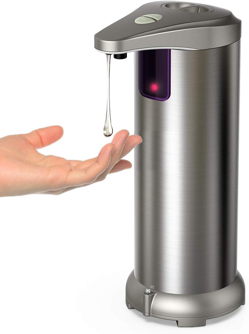 Infrared Automatic Soap Dispenser, Electric Soap Dispenser, Stainless Steel Touchless Auto Hand Soap Dispenser for Bathroom Kitchen Hotel Restaurant. 4 AAA Batteries (NOT Included).
