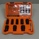 XEWEA 9PCS Lug Nut Extractor Set, 1/2" Drive Impact Bolt Remover Socket Tool, Wheel Lock Removal Kit, Easy Out Extractor Set for Damaged, Frozen, Rusted, Rounded-Off Bolts, Father's Day Gift