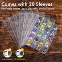 iofeiwak Mini Amiibo Card Display Album, Brown, 0.82x1.22 inch, Faux Leather, Waterproof, 20 Sleeves Included