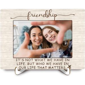 Friendship 4x6 Picture Frame, Best Friend Photo Frame, Gifts for Best Friend, Long Distance Friendship Gifts Wall and Tabletop Display Picture Photo Frames for Home Office Tabletop Decor