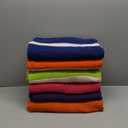 BolBom*S Bath Towel Set 6 Pack,30 x 60 Inches Large 100% Cotton Cabana Stripe Beach Towel Soft,Absorbent and Quick Dry Towels for Bathroom,Pool, Beach, Swim and Yoga,Bathroom Towels for Daily Use (Green, Yellow, Purple, Turquoise, Orange, Bue, Pink)