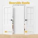 HOSOM Dummy Door Handles, Heavy Duty Decorative Single Side Non-Turning Square Lever Handle Knob Set for Closet or French Doors, Easy Installation, Pull Only, Matte Black, 2 Pack