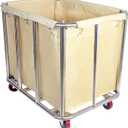 Laundry Cart for Commercial/Home,12 Bushels Heavy Duty Large Stainless Steel Rolling Laundry Basket with Wheels，for Laundry/Toys/Sundries Organizer and Storage,286LBS Load