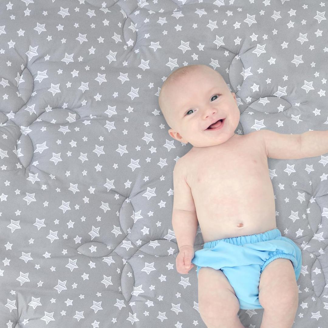 Baby Play Mat 71x59 Inches Thick Baby Crawling Mat, Large, Non Slip Padded Baby Playpen Mat for Playing, One-Piece Baby Floor Play Mat for Babies, Toddlers