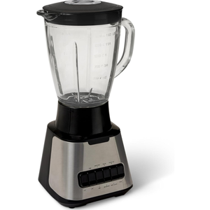 6-Cup (50 Fl. Oz) Countertop Blender, with 6 Pre-Programmed Functions, Pulse, Ice Crush, Stainless Steel Blades, Glass Jar, Up to 700W, Black & Silver