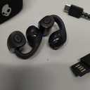 Skullcandy Push 720 Open Wireless Open Ear Bluetooth Earbuds, Headphones, Waterproof, Clip-On Lightweight Design, 30 Hours Battery, Wireless Charging Pouch, Microphone for iPhone Android - True Black