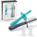 grabease Baby Toothbrush Double Sided - Training Finger Toothbrush for Toddler Infant, BPA-Free & Phthalate-Free for Baby & Toddler, 2 Pack, Teal and Gray