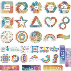 160PCS Anxiety Sensory Stickers, Calming Stress Relief Strips | Textured Calm Strips, Breathing Mindfulness, Anxiety Relief Tape, Office Classroom Desk Decor, Gift for Teens Adults