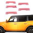 Jeliker for Bronco Door Handle Inserts Trim Cover, Tailgate Handle Cover for Ford Bronco 2021 2022 2023 Exterior Accessories Pink 5 PCS (NOT for Sport)