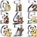 Number Cookie Cutter Tool Set, 9 Pcs Large 3 Inch Stainless Steel Cookie Cutter Set Fondant Biscuit Fruit Dough Mold Tools for Halloween, Christmas, Birthday Party Decorations (Large-Number)