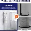 Longzon Brushed Nickel Toilet Paper Holder Wall Mount, Self Adhesive Toilet Paper Holder Storage for 3 Roll Tissue, Premium 304 Stainless Steel Stick On Toilet Paper Roll Holder for Bathroom, Silver