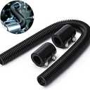 Hypertune Universal 36" Stainless Steel Radiator Flexible Coolant Water Hose Kit W Cap Clamp Black