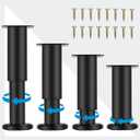 (Upgraded Metal Adjustable Furniture Legs 4.7-7 inch, Heavy Duty Cabinet Legs Extension for Couch/Bed/Desk/Sofa/Table/Chair/Dresser, Replacement Legs for Furniture Set of 4 Black