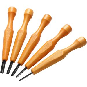 WILLBOND 5 Pcs Linocut Carving Tools Set - Triangular Linoleum & Wood Carving Knife Chisel V Shaped Tools for Linocut Printmaking & Woodcarving (1.5mm, 2mm, 3mm, 4mm, 5mm) (Classic)