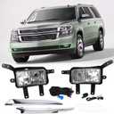 DYRDINSHOW Fog Lights Compatible With Chevy Tahoe Suburban 2015 2016 2017 2018 2019 2020 Driving Fog Lights with Harness, OE# GM2592311 GM2593311
