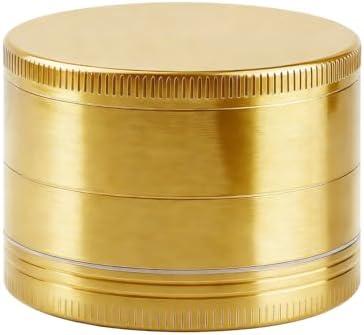 2.5 Inch Spice Grinder, Kitchen Tool Pepper Grinder, Zinc Alloy, Manual, Easy to Clean (Golden)