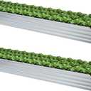Meberam 2 Pack 12x2x1FT Galvanized Raised Garden Beds Kit Outdoor Metal Gardening Planter Box for Vegetable Elevated Flower Herbs,Silver
