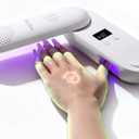 MelodySusie Compact Cordless UV Nail Lamp, P-PLUS20F with Innovative Rotatable Panel & UV Protection Design, Rechargeable UV Light Cures All Gels, Especially Rhinestone Glue & Liner Gel Polish Pink