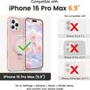 Liquid Silicone Case for iPhone 16 Pro Max with Magnetic Ring Stand, Military Grade Shockproof Protection, Anti-Scratch Microfiber Lining Covers for iPhone 16 Pro Max, Pink