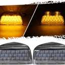 Partsam 2Pcs Amber 31LED Headlight Front Turn Signal Lights with 3 Wire Replacement for Peterbilt 379 359 357 365 378, Smoke Lens