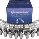 ROADFORMER 2.5" Worm Gear Hose Clamp - SAE 40 Size, Full Stainless Steel with 1/2" Band Width, Working Range 52mm - 76mm Hose Clamps, 10 Pack