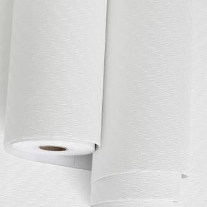 Haimin Fabric Wallpaper Textured Contact Paper (24in X 393in) Grasscloth Wallpaper Peel and Stick Faux Linen Wall Paper Waterproof Vinyl Self Adhesive (White)