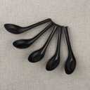 Soup Spoons Set of 6, Asian Ceramic Soup Spoons 5.3" Ramen Spoons Proper for Corelle Pho Miso Wonton Ramen Dumpling Macaron Dishwasher & Oven Safe, Black