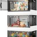 Storage Bins with Lids - 144QT Large Plastic Storage Bins Closet Organizers and Storage, Foldable Stackable Storage Containers for House Organizing Bedroom Dorm Room