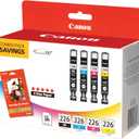 Canon CLI-226 ChromaLife 100+ Black/Color Ink Tanks & 50 Sheets Of Paper (4546B007)
