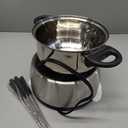 Nostalgia 6-Cup Electric Fondue Pot Set for Cheese & Chocolate - 6 Color-Coded Forks, Temperature Control - Stainless Steel Kitchen Gadgets and Appliances for Hors d'Oeuvres and More - Stainless Steel