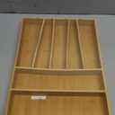 Upassion Bamboo Kitchen DrawerOrganizer, 13 Inch Silverware Organizer with Extradeep Grooved Divider, 7 Slots Pure Bamboo Wood Caddy for Flatware Cutlery Knives, Forks, Spoons