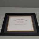 Golden State Art, 11x14 Diploma Frame for 8.5x11 Document & Certificates, Solid Wood, Real Glass (Black with Black/Gold Double Mat, 1 Pack)