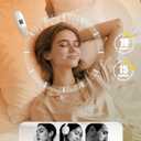 ByteWave Bone Conduction Under Pillow Sleep Speaker, Ultra-Thin Wireless Bluetooth 5.3 Mini Pillow Speaker with LED Display,TF Card,Auto-Off, Private Design for Side & Light Sleepers Bedside Listening, White