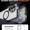 DEERLAMN Strong Magnetic Case for Samsung Galaxy S26 Ultra 6.9-Inch,[Compatible with Magsafe][Military Grade Drop Protection] Clear Slim Shockproof Protective Phone Cover, Transparent+Black
