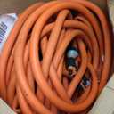 Garden Water Hose 100 ft x 3/4 in Heavy Duty, Flexible and Lightweight, Burst 600 psi, Kink-less Hybrid Rubber Pipe for Backyard, 3/4'' Brass Fittings, Orange