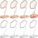 Homaisson 8 PCS Flower Shaped Spa Party Mirrors, Sunflower Makeup Mirror with Jewelry Hanger & Cosmetic Tray, Curved Stand Mirror Sleepover Party Favors
