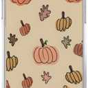 Cute Pumpkin Autumn Leaves Case for iPhone 16e/17e, Artistic Halloween Designs, Trendy Cool Soft TPU Bumper Case for iPhone 16e/17e