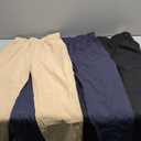 3 Pack Boys' School Uniform Pants Elastic Waist Stretch Youth Trousers with Pockets Straight Fit for Kids (10-11 Years, Navy Blue, Khaki, Black)