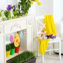 Soulchen 33 Pcs Easter Tree Ornaments Decorations Plush Bunny Tree Topper Bunny Ears and Carrot Sticks Colorful Simulated Reed Easter Egg Hanging Ornaments