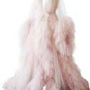 Tulle Robe Long Lingerie Bridal Dressing Gown Puffy Nightgown Photoshoot (Pink) 8,104ft x 4ft