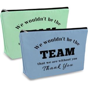 2 Pcs Coworker Colleagues Appreciation Gift Makeup Bag for Women Inspirational Gifts For Employee Birthday Gifts Cosmetic Bag Boss Leader Coach Thank You Gift Boss Day Retirement Leaving Farewell Gift