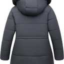 Women's Plus Size Down Coat Parka Jacket | Waterproof, Windproof, Detachable Hood, Thicken for Winter Warmth