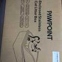 Cat Litter Box Stainless Steel Enclosure, Comfortable Space for Large Cats and Kittens, Easy to Clean Smooth Surface, Durable Metal Build with Cover, Litter Pad, Footboard and Shovel (Dark Gray)