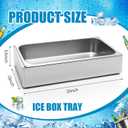 Ice Housing Bin with Removable Tray Ice Holder Container Wine Beer Champagne Drink Bucket Beverage Tub for Freezer Display Buffet Bar Counter Party Drink Chiller(Stainless Steel,21" X 13" X 5.5")