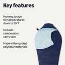 Amazon Basics Sleeping Bags for Adults, Camping Essentials, 3 Season Warm & Cool Weather, 1 Person