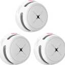 Smoke Detector 10-Year Battery with Test/Silence Button, AEGISLINK Fire Alarm with Photoelectric Sensor, Low Battery Warning, Complies with EN 14604, S500 (Independent), 3-Pack