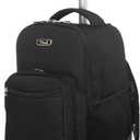 NEW TILAMI 18 Inch Rolling Backpack with Wheels for Girls Boys Kids Laptop Backpack School Travel, Pure Black