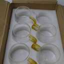 AVLA 5 Pack Glass Coffee Mugs, 16 OZ Unique Vertical Stripes Coffee Cup, Clear Large Tea Glasses with Handle, Vintage Transparent Glassware for Hot/Cold Beverages, Cappuccino, Latte, Espresso, Juice